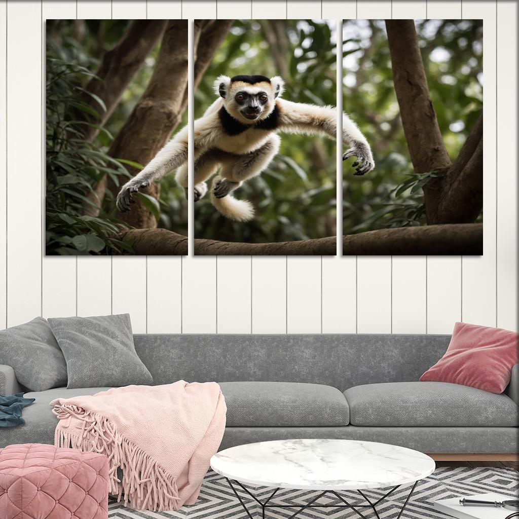The Majestic Sifaka The Dancing Lemur Framed Paintings