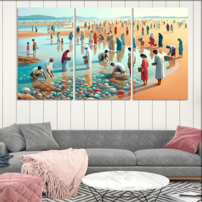 Tidepool Wonders Beach Modern Paintings Frame
