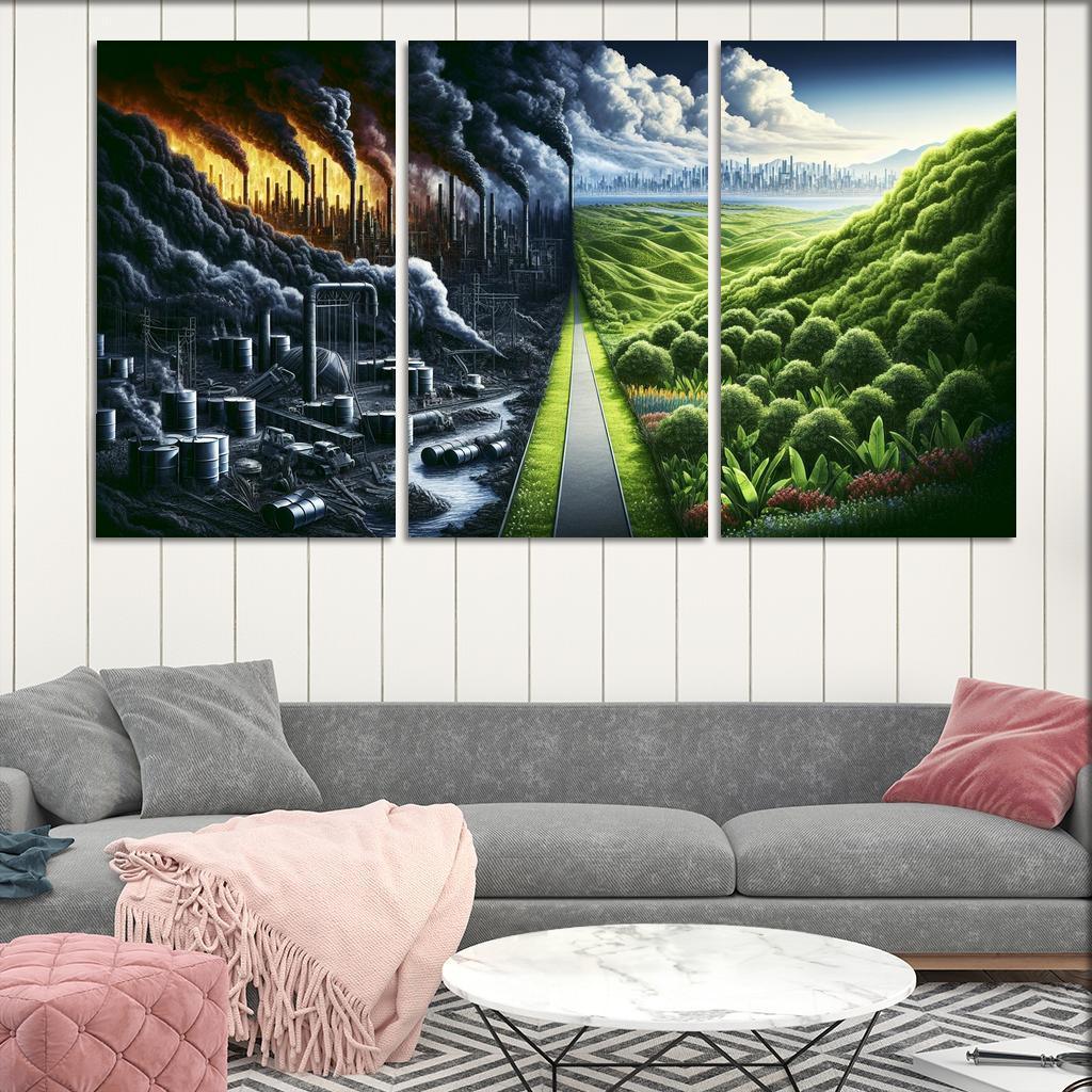 Fossil Fuels The Cost Of Convenience Multi-panel Paintings