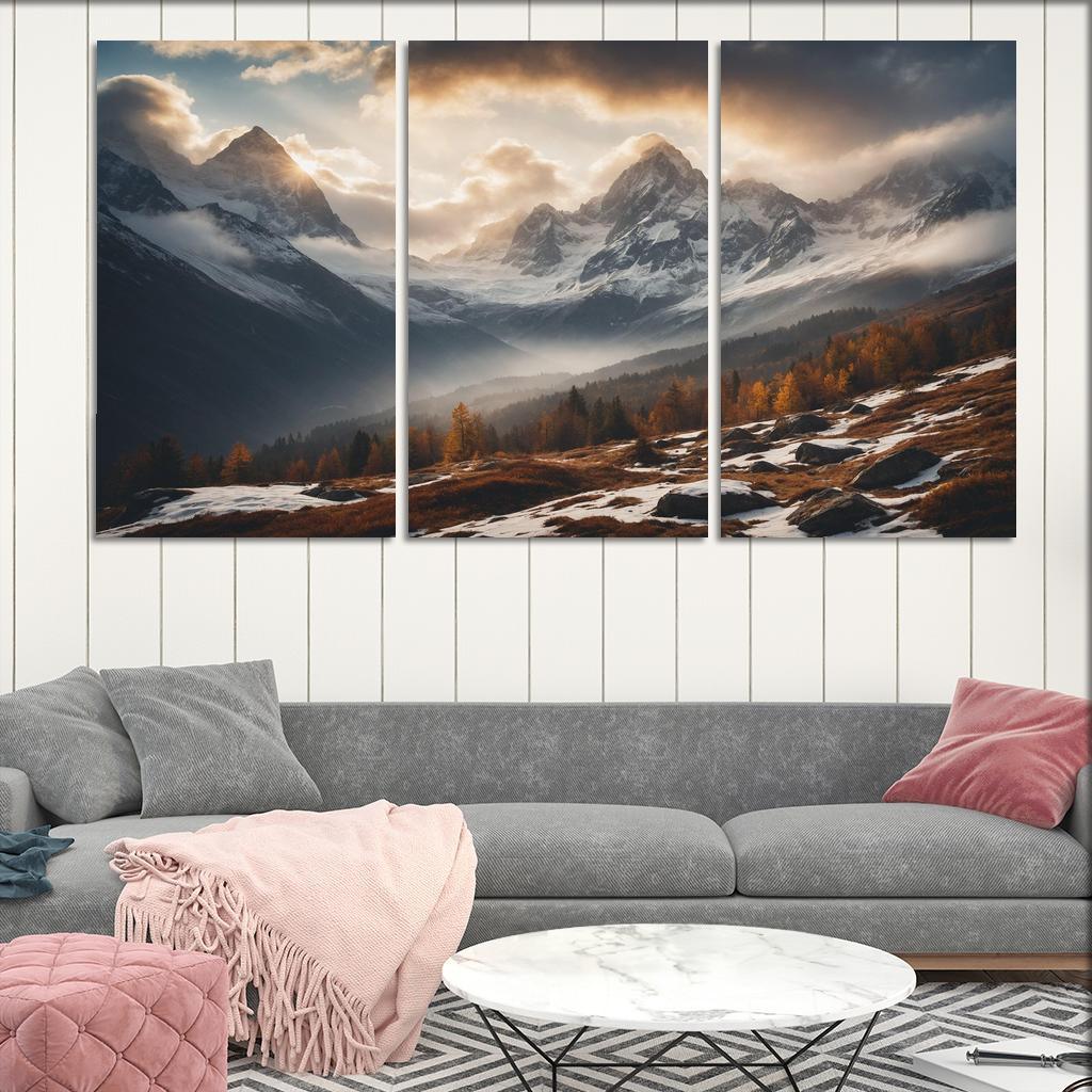 The Serene Echo Of Misty Mountains Oil Paintings Frame