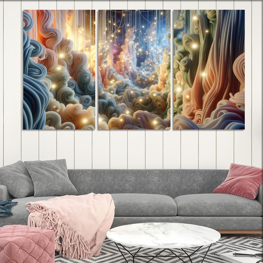Whispers of Forgotten Dreams 3 Piece HD Canvas Wall Art-Original Frame