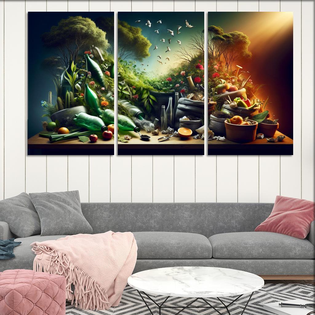 The Cycle Of Waste Towards Sustainable Living Custom Paintings Frame