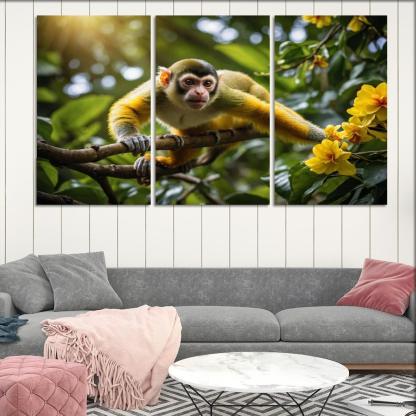 The Agile Squirrel Monkey Playful Acrobat Of The Canopy Modern Paintings Frame