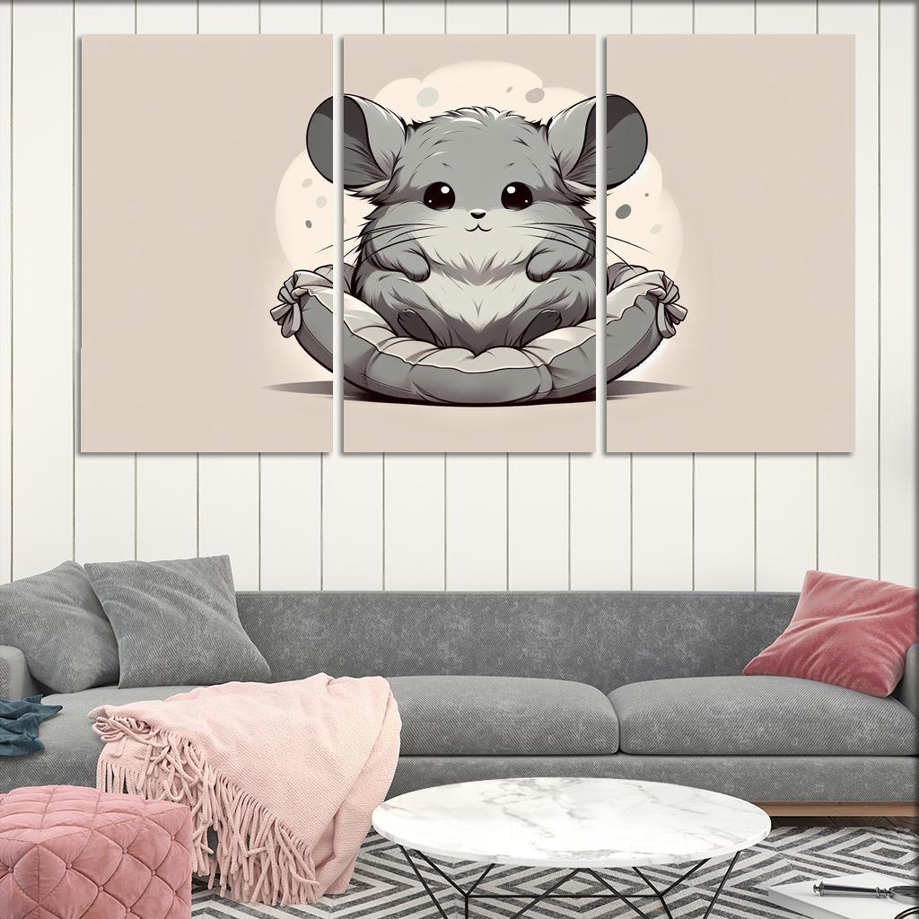 Cheerful Chinchilla - Cuddle Buddy Framed Paintings