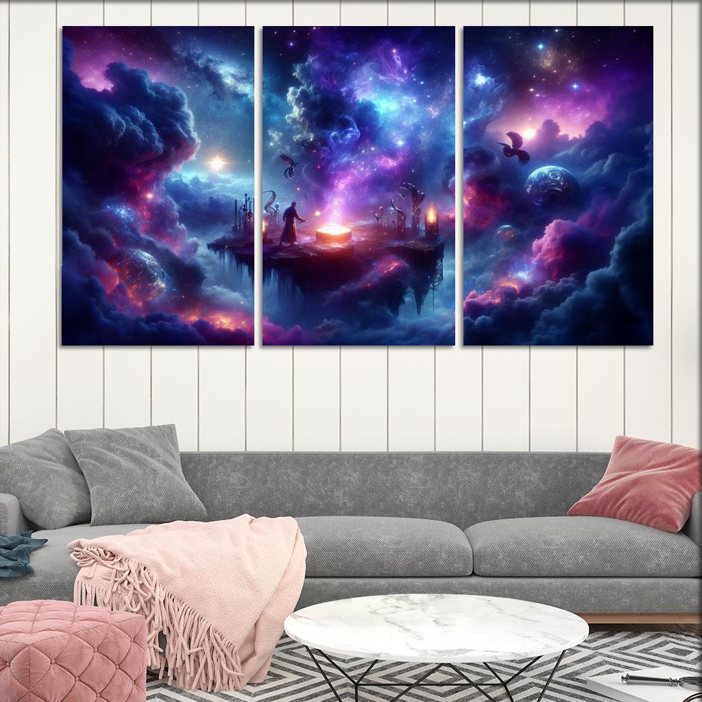 The Arcane Starforge 3 Piece HD Canvas Wall Art-Original Frame