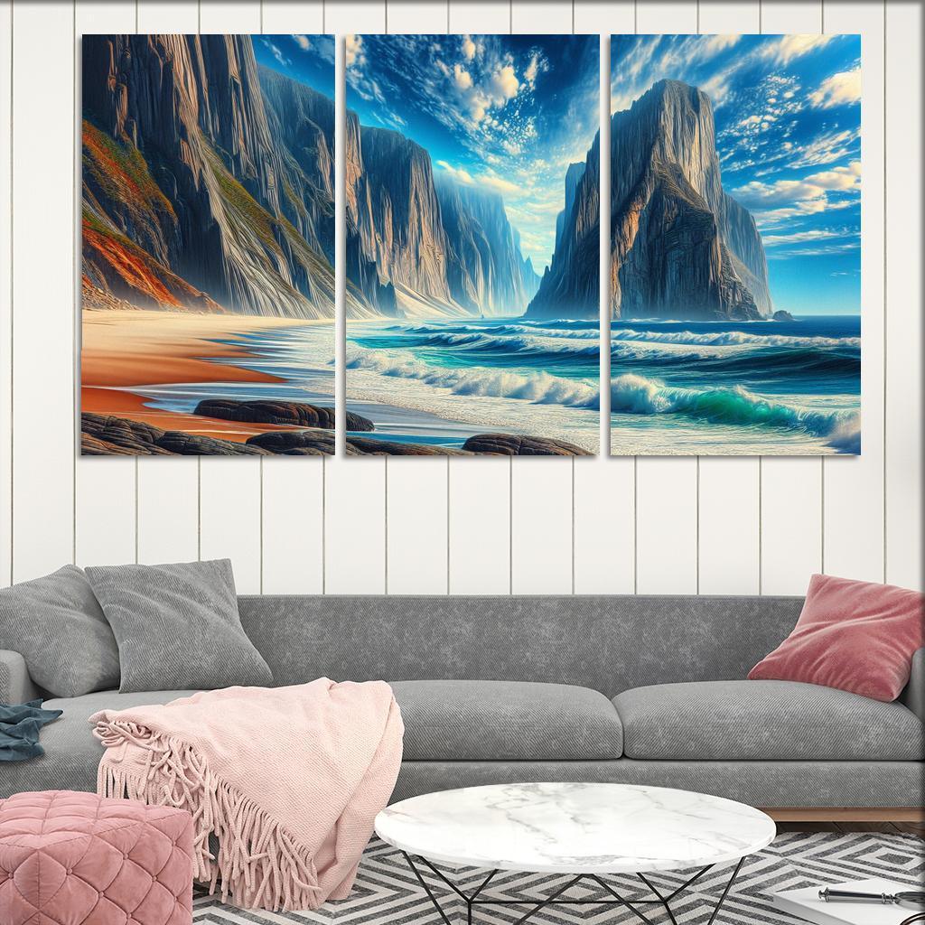 Majestic Cliffs Beach Premium Artwork Frames