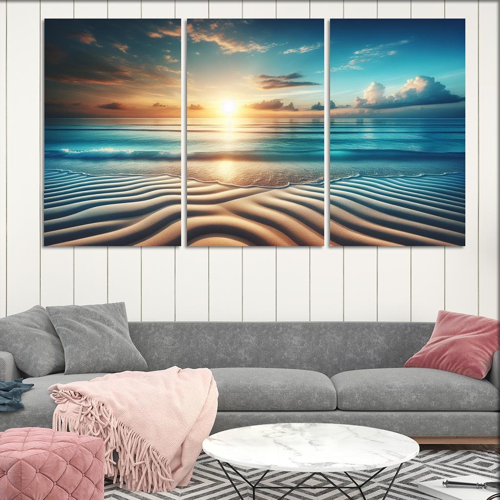 Blue Horizon Beach A Picture-perfect Retreat Custom Paintings Frame
