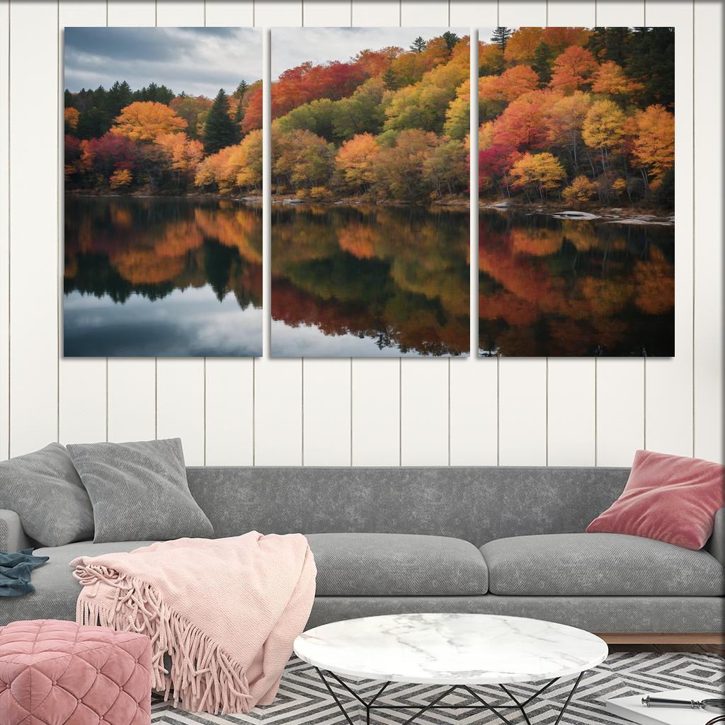 The Quiet Splendor Of Autumn Reflections Oil Paintings Frame
