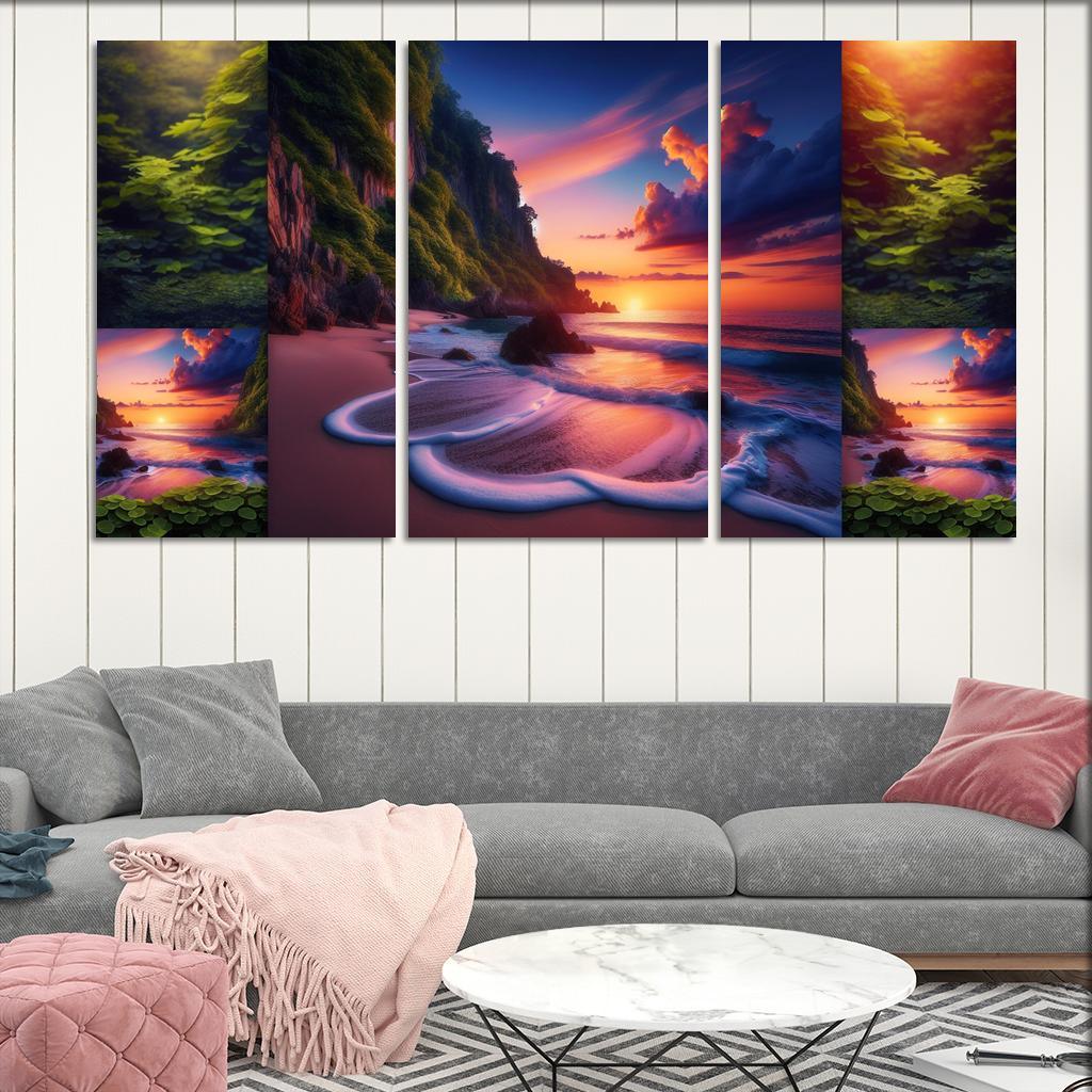 Gulf Of Tranquility Meditative Waves Custom Paintings Frame