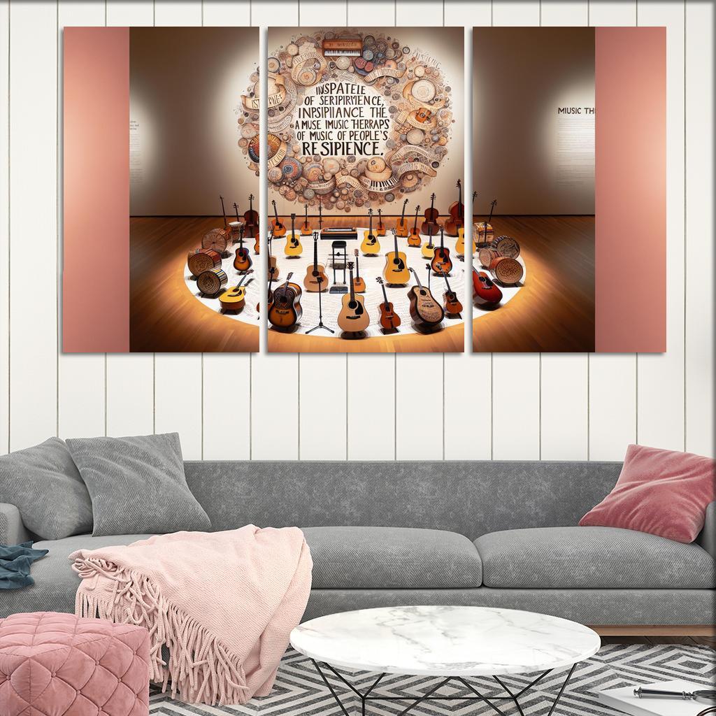 Melodies Of The Unheard Advocating For Music Therapy Multi-panel Paintings