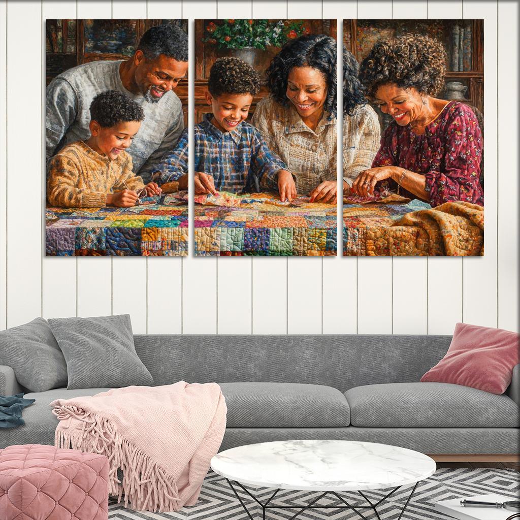 A Quilt Of Memories Stitched With Love Modern Paintings Frame