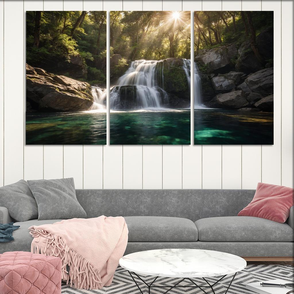 The Cascade Of Silver Falls Oil Paintings Frame