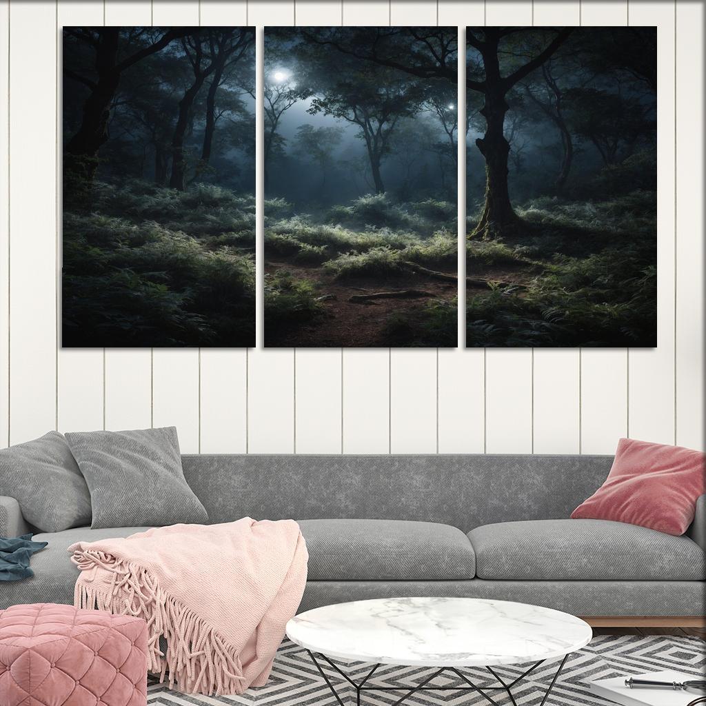 The Enchanted Glade Of Moonlit Foliage Oil Paintings Frame