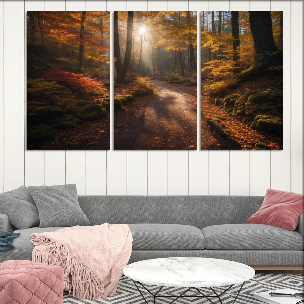 The Exquisite Allure Of Autumn Forest Trails Oil Paintings Frame