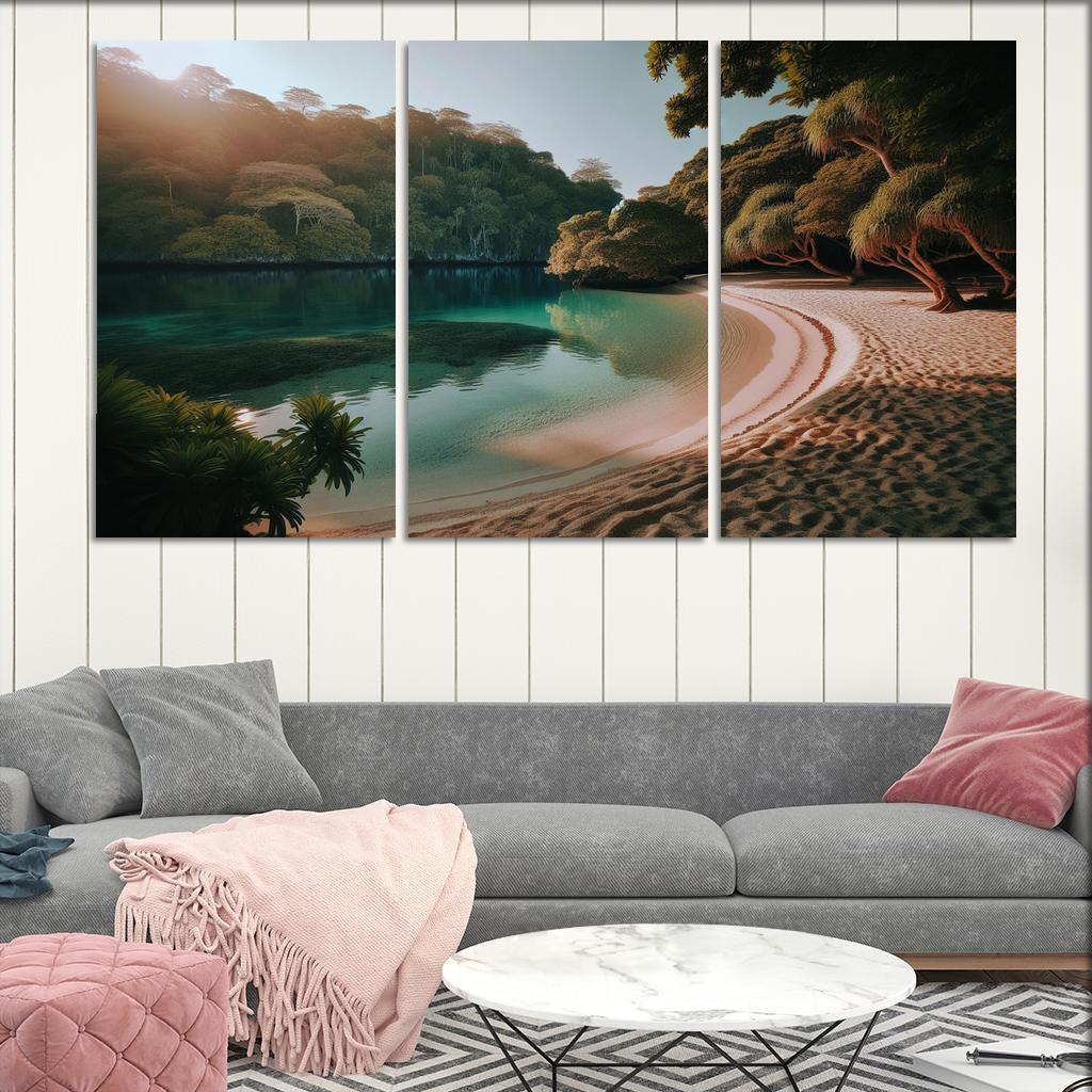 Lagoon Bliss Tranquil Waters For Reflection Abstract Paintings Frame