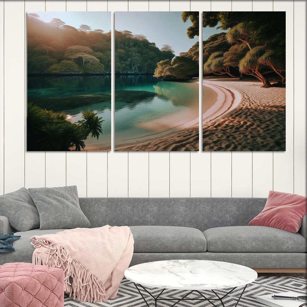 Lagoon Bliss Tranquil Waters For Reflection Abstract Paintings Frame