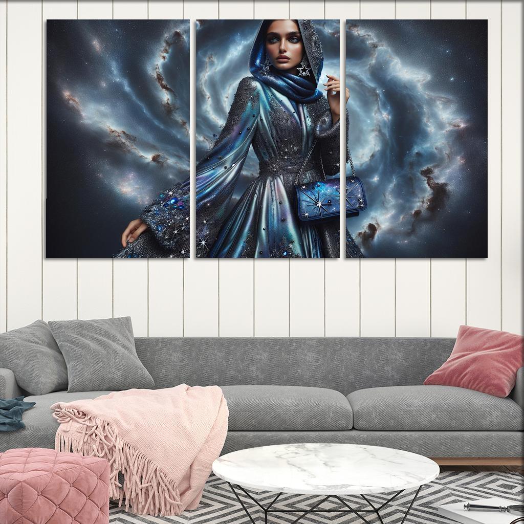 Celestial Textures The Rising Trend of Cosmic Inspired Fashion 3 Piece HD Canvas Wall Art-Original Frame