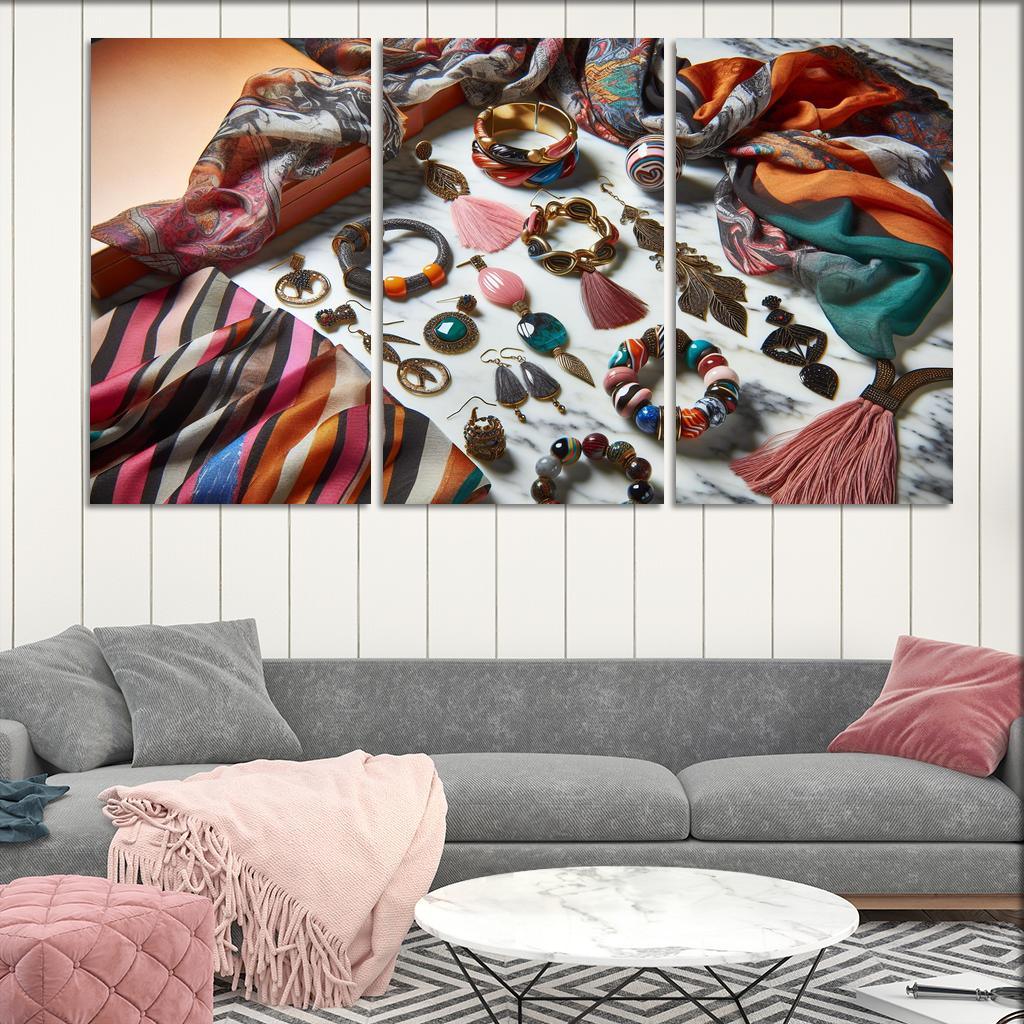 Artistic Accessories Statement Pieces 3 Piece HD Canvas Wall Art-Original Frame