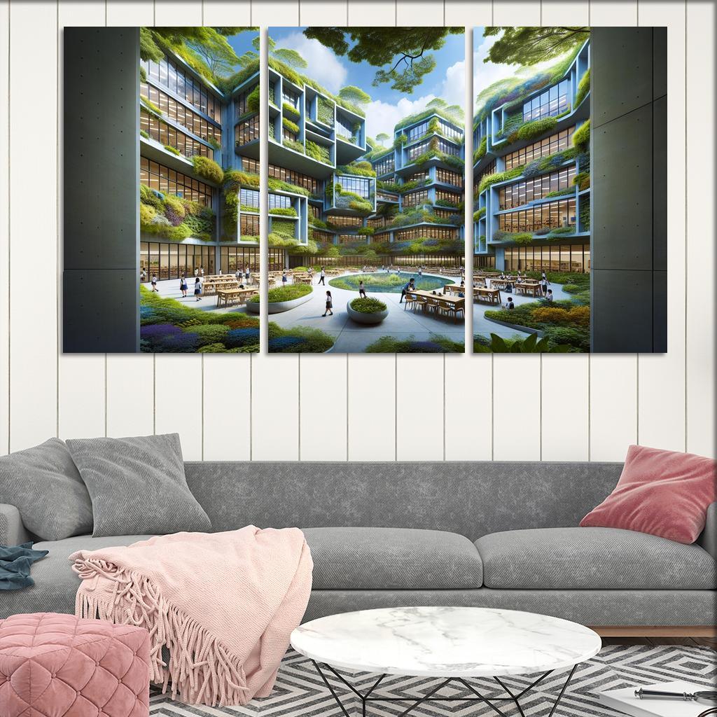 Nature-centric Education Buildings Custom Paintings Frame