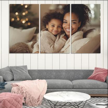 The Warmth Of Her Embrace A Mother's Comfort Canvas Paintings Frame
