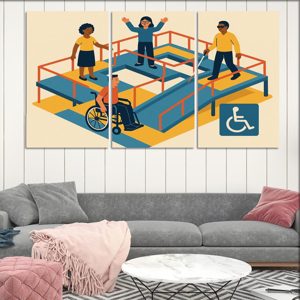 Bridges To Inclusion In Disability Awareness Art Canvas Paintings Frame
