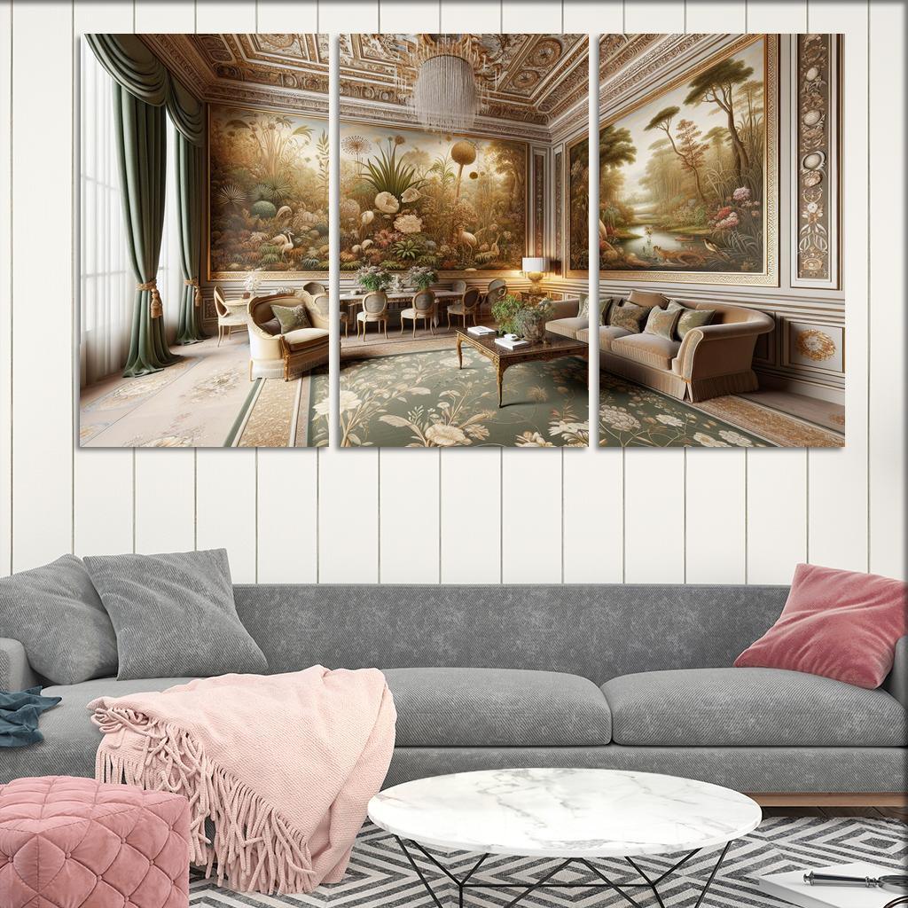 Vintage-Style Framed Botanical Prints 3 Piece HD Canvas Wall Art-Original Frame