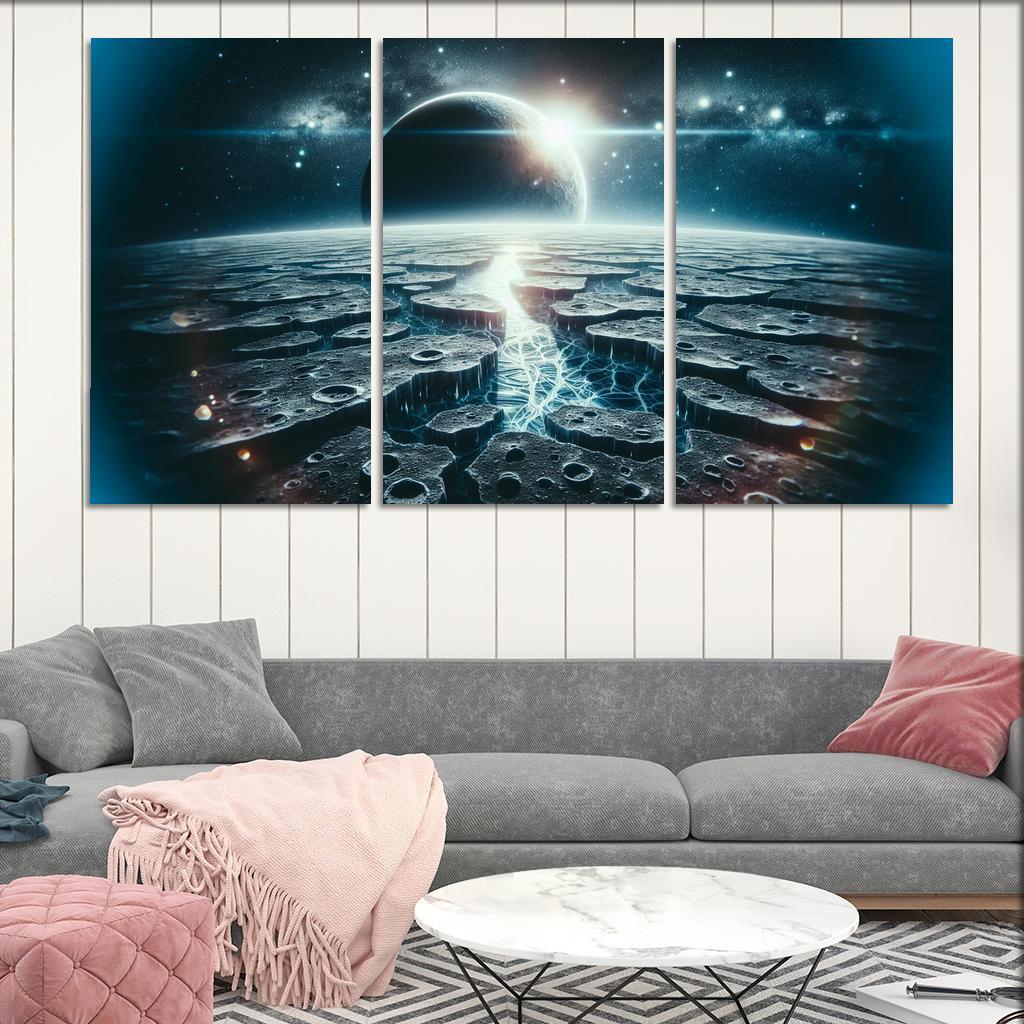 The Exploration Of Planetary Moons Abstract Paintings Frame