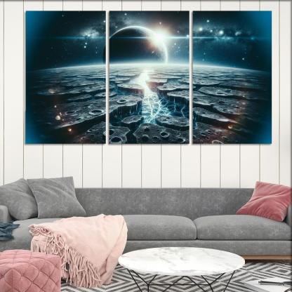 The Exploration Of Planetary Moons Abstract Paintings Frame