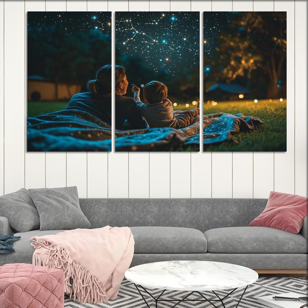 Starlit Moments A Mothers Nighttime Love Custom Paintings Frame