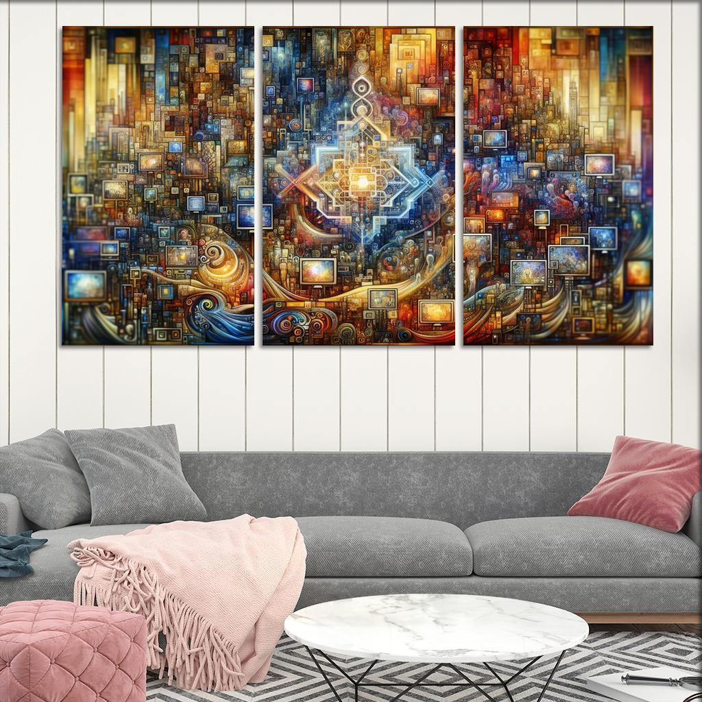 Technology And Humanity The Ethics Of Innovation Multi-panel Paintings