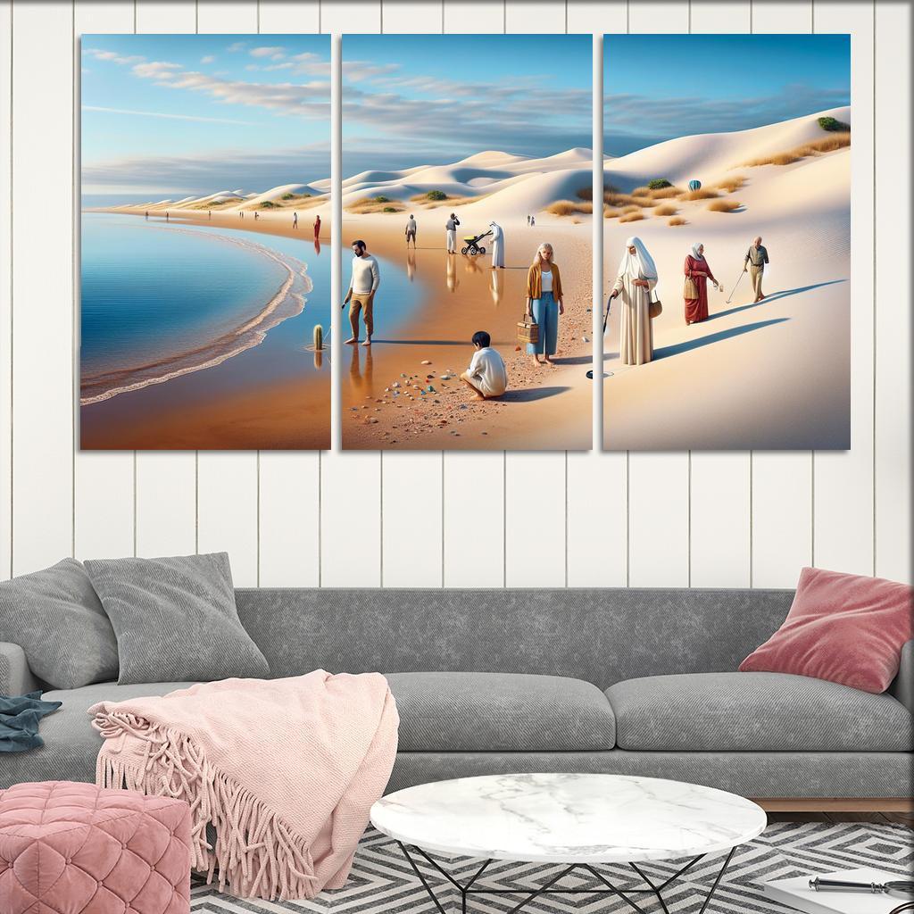 Beachcomber's Cove Treasure Hunting By The Sea Custom Paintings Frame