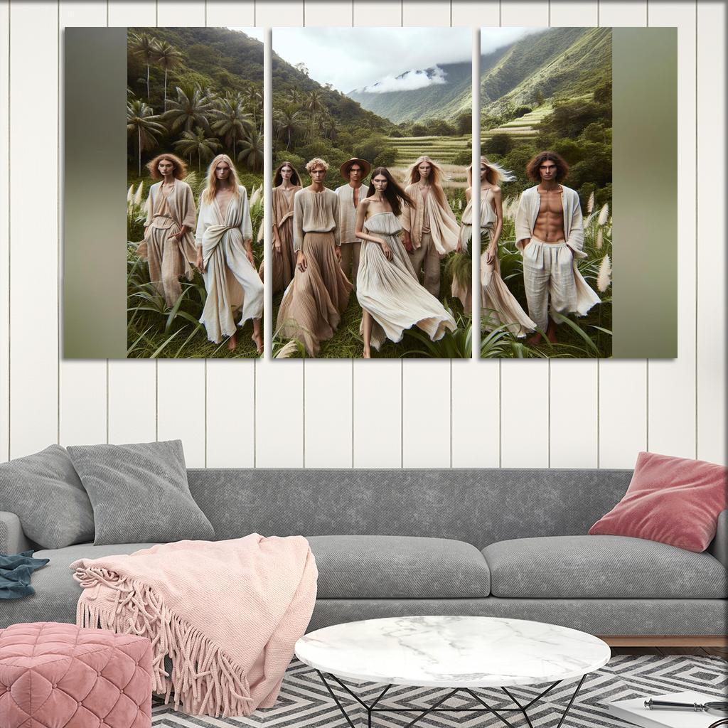 Natural Textures Embracing Imperfection 3 Piece HD Canvas Wall Art-Original Frame