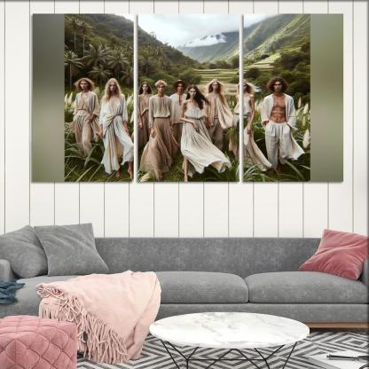 Natural Textures Embracing Imperfection 3 Piece HD Canvas Wall Art-Original Frame