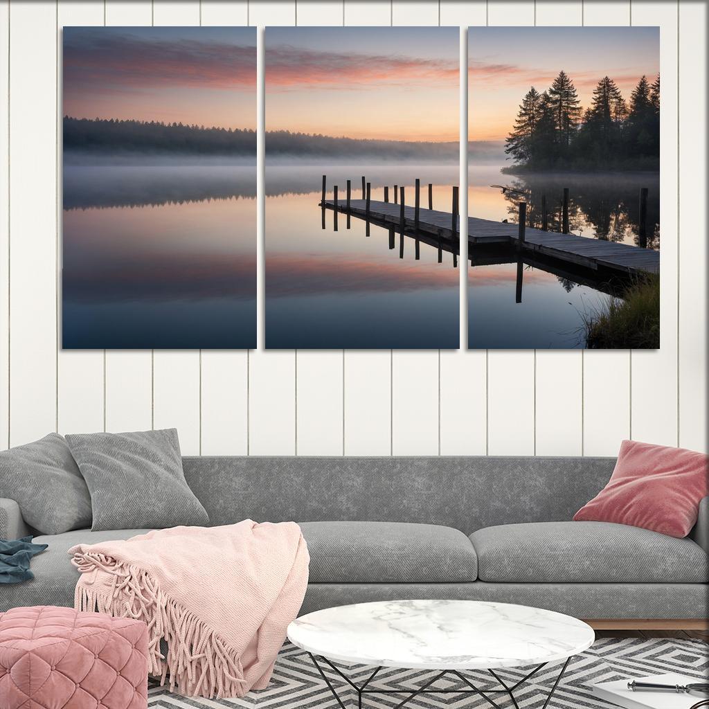 The Tranquil Horizon Of Still Waters Oil Paintings Frame