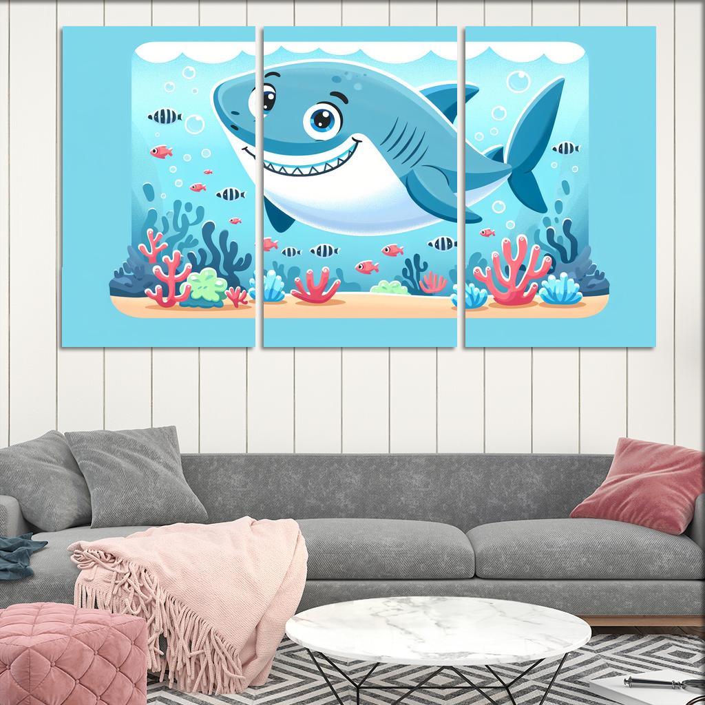 Silly Shark Modern Paintings Frame