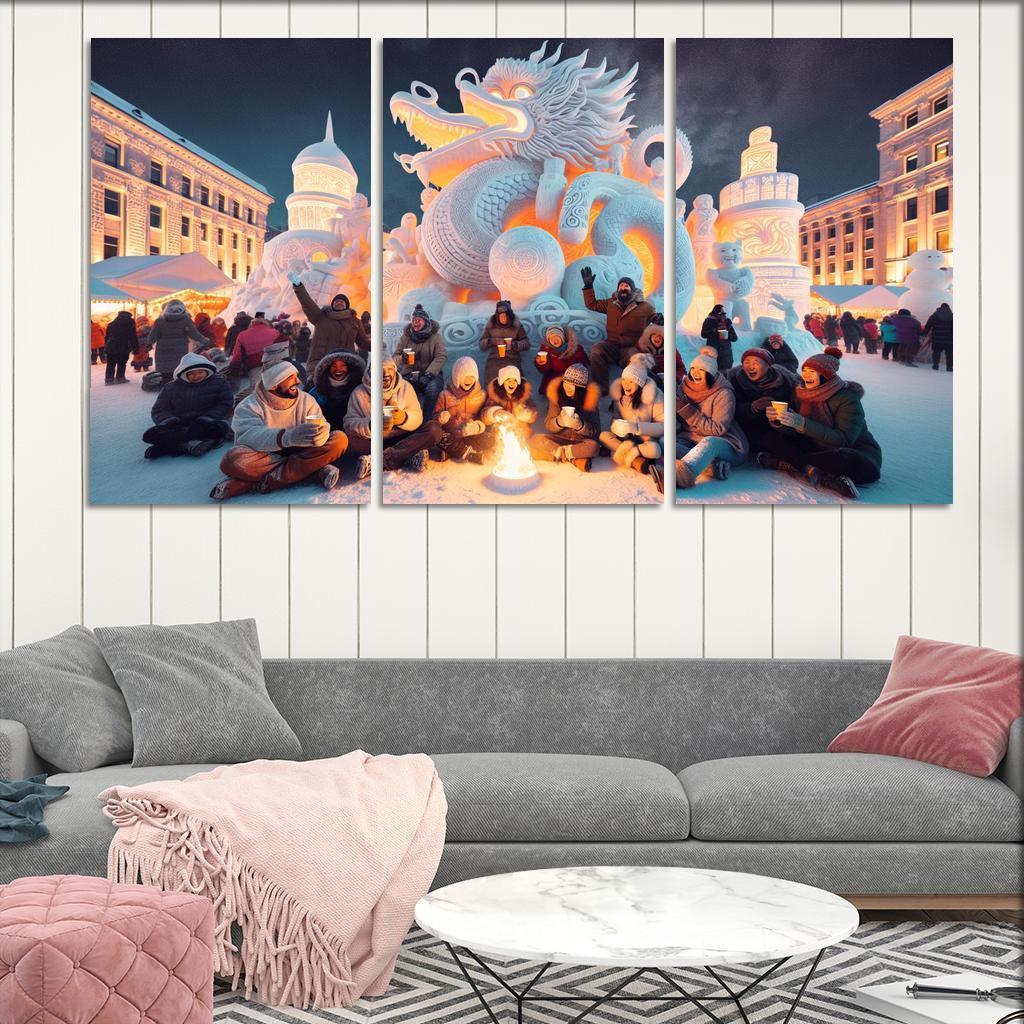 Sapporo Snow Festival Canvas Paintings Frame
