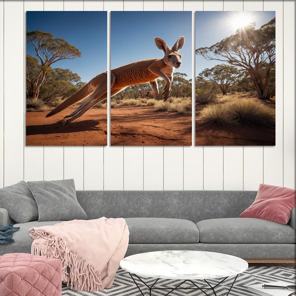 The Enigmatic Red Kangaroo Multi-panel Paintings