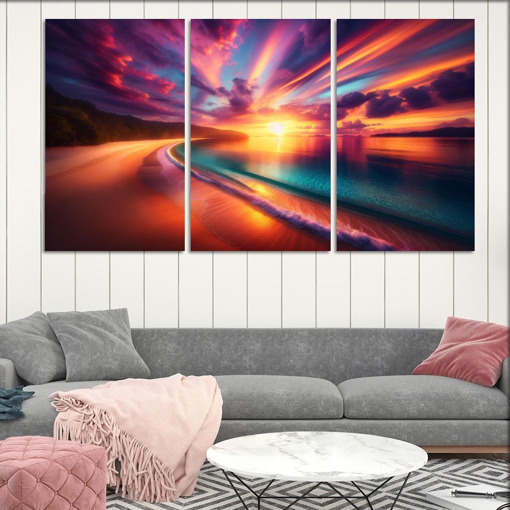 Sunrise Beach A New Day's Awakening Custom Paintings Frame