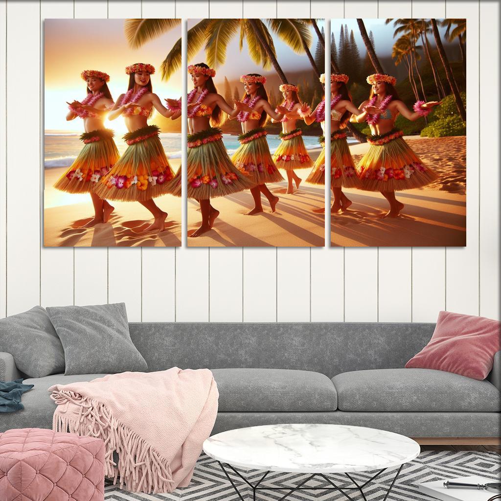 Hula The Dance Of The Hawaiian Islands Modern Paintings Frame