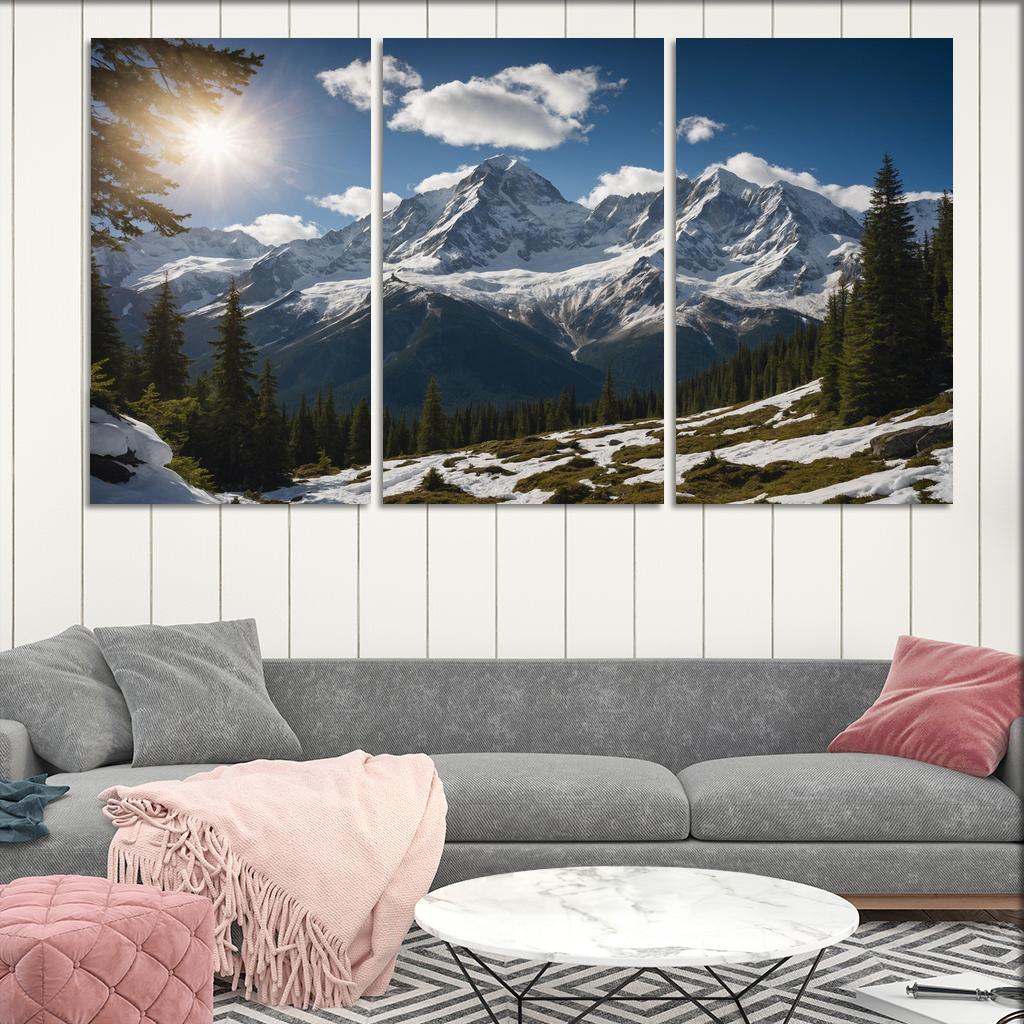 The Grandeur Of Snow-capped Peaks Oil Paintings Frame