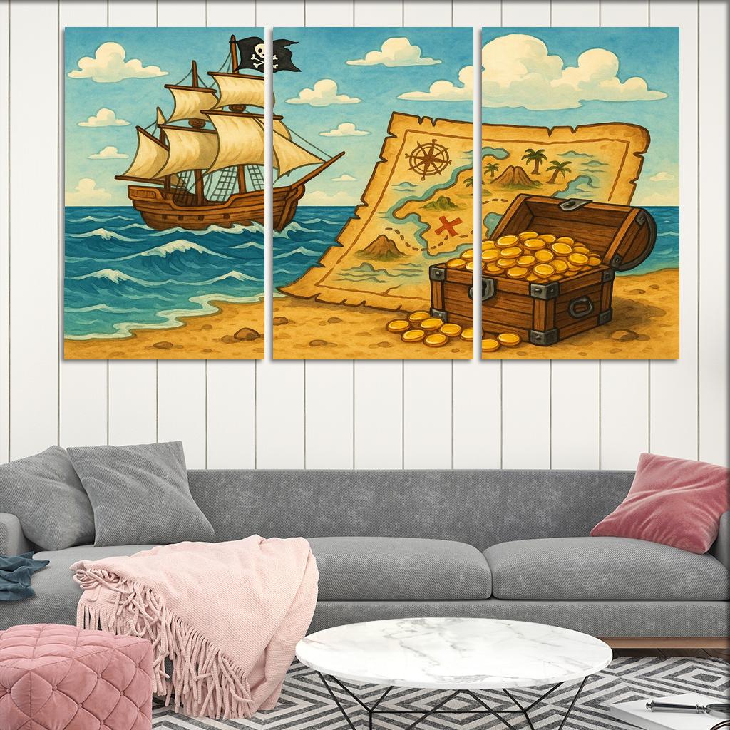 Pirate's Treasure - High Seas Adventure Framed Paintings