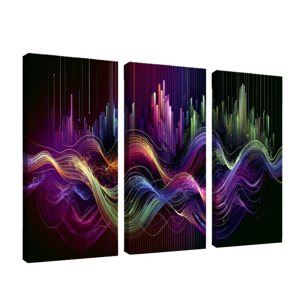 Musical Echoes Harmony 3 Piece HD Canvas Wall Art-Original Frame