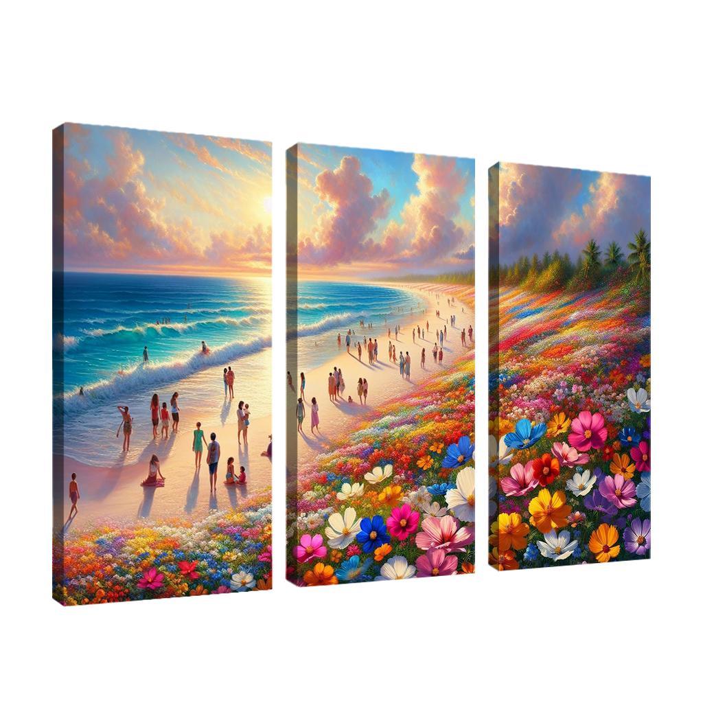 Wildflower Beach Natural Flora Haven Oil Paintings Frame