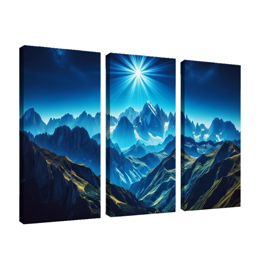 The Majestic Peaks Of Azure Mountain Range Custom Paintings Frame
