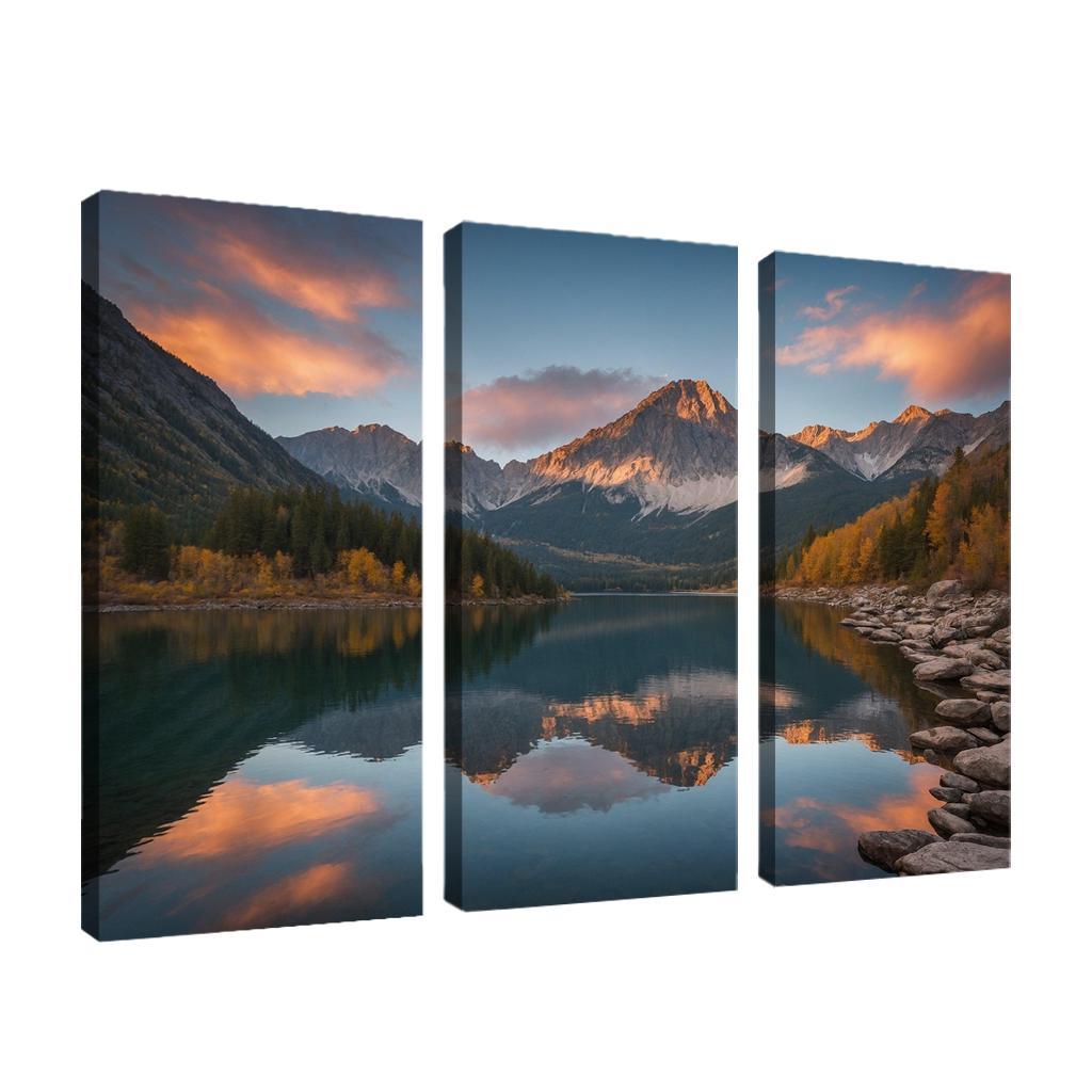 The Stillness Of Mirror Lakes Oil Paintings Frame