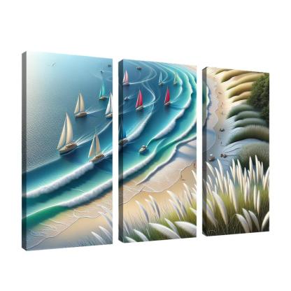 Nautical Breeze Beach Modern Paintings Frame