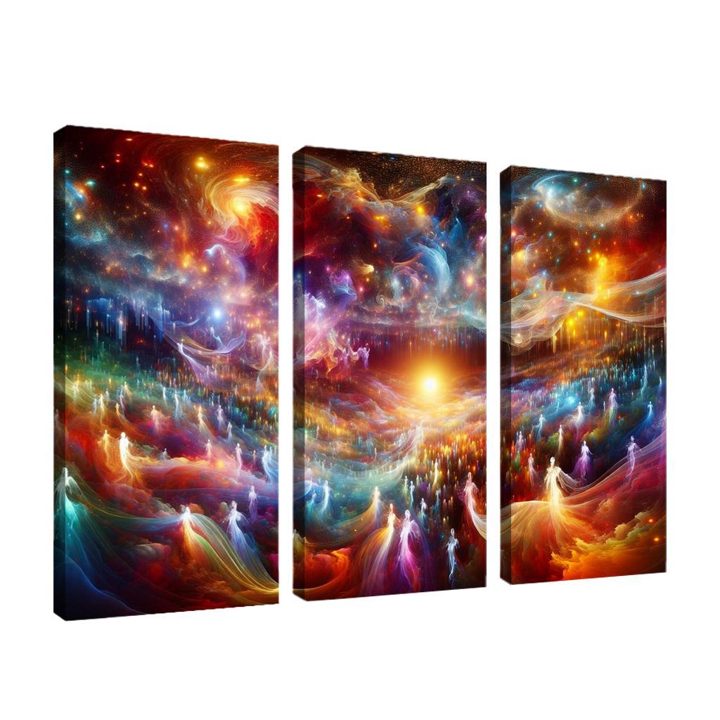 The Luminous Expanse 3 Piece HD Canvas Wall Art-Original Frame