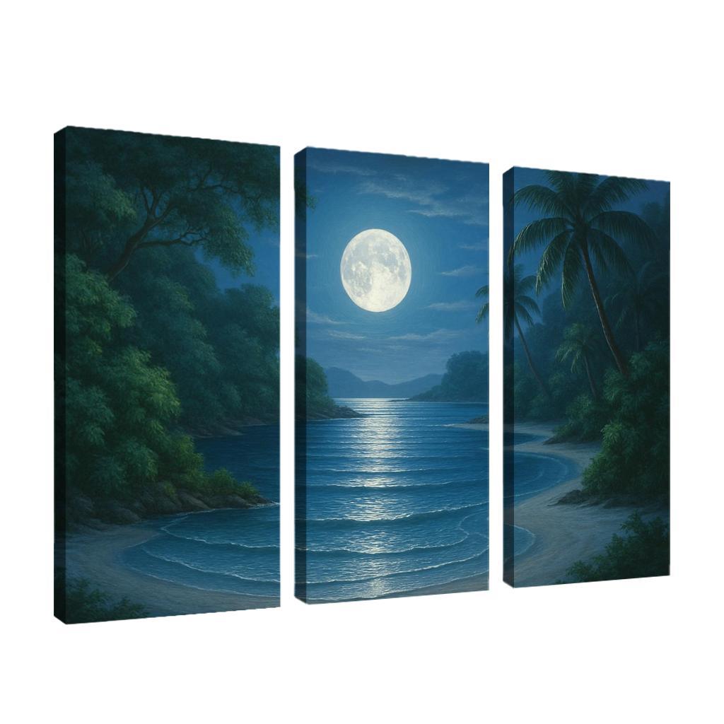 Moonlit Lagoon Serenity Escape Custom Paintings Frame