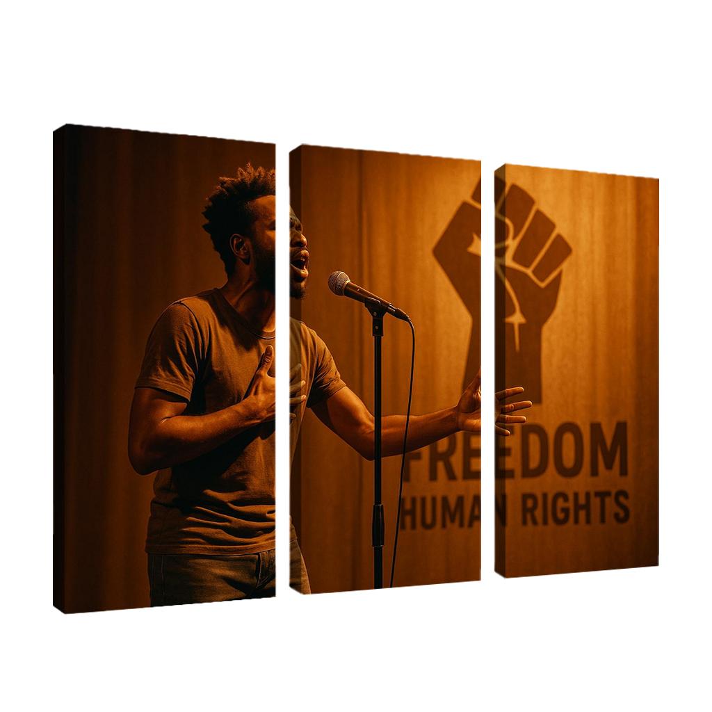 Voices Of Freedom Through Spoken Word Poetry Canvas Paintings Frame
