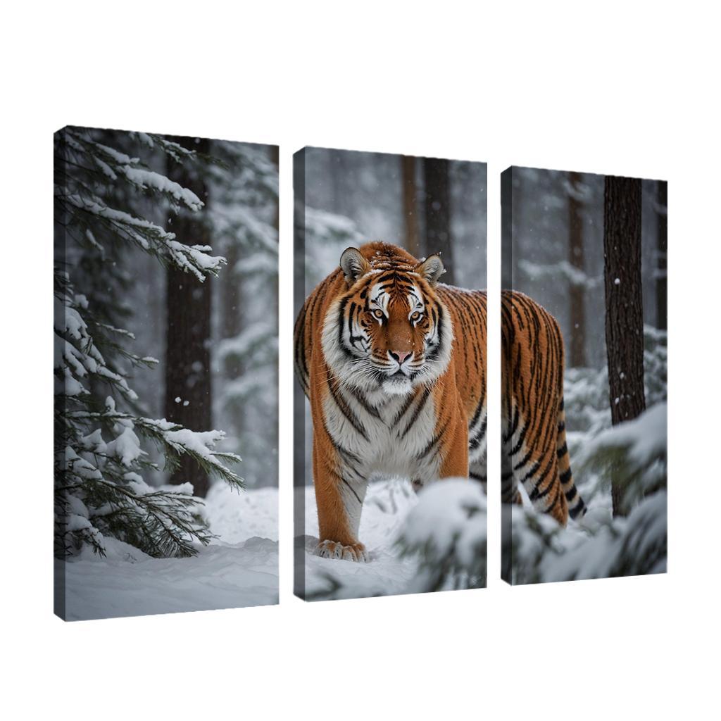 The Powerful Siberian Tiger In The Wild Framed Paintings